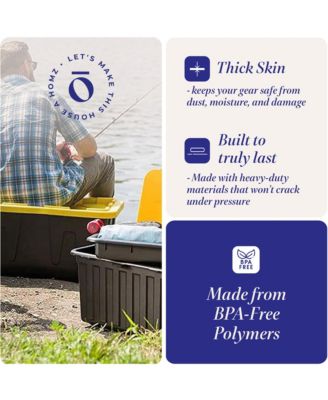 34 Gallon Durabilt Home Storage Container w/Lid, Black/Yellow (2 Pack