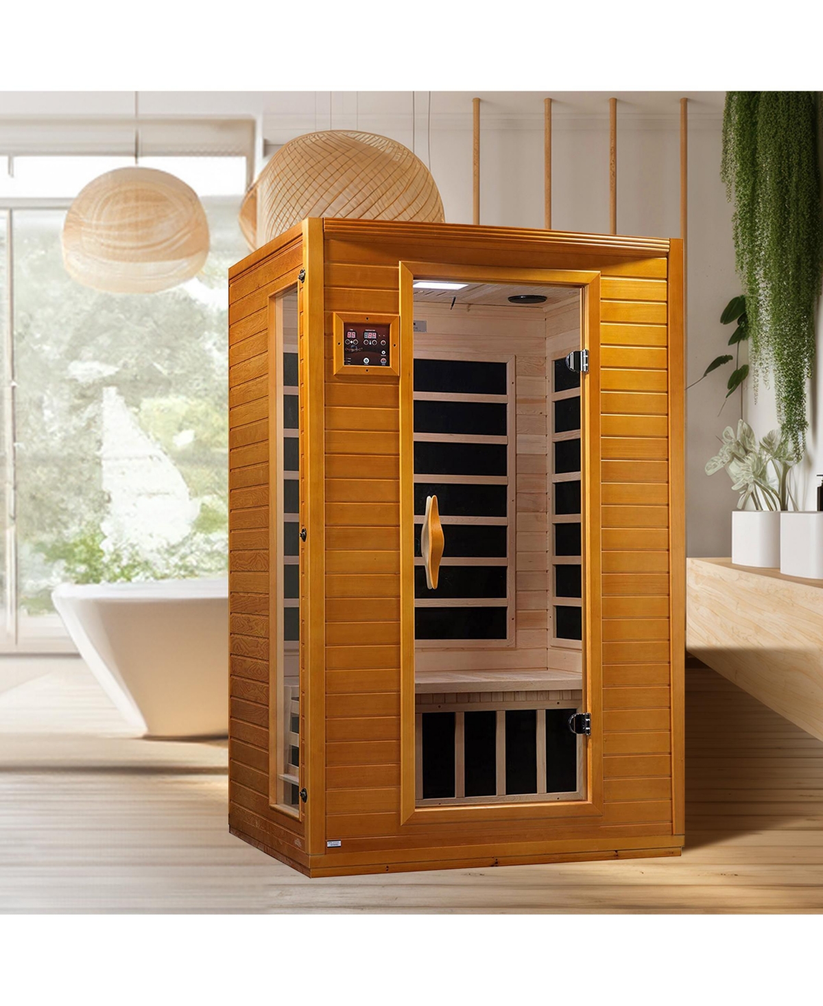 Dynamic Andora 2 Person Low Emf 6 Heating Panel Infrared Therapy Sauna with Bluetooth