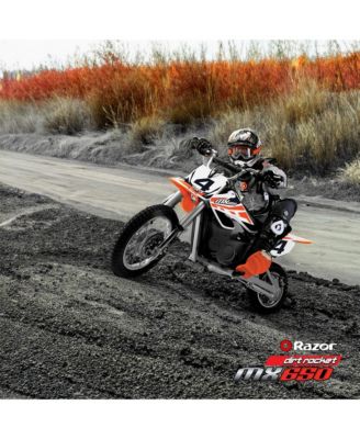 MX650 Dirt Rocket High-Torque Electric Motocross Dirt Bike, 17 MPH, Orange