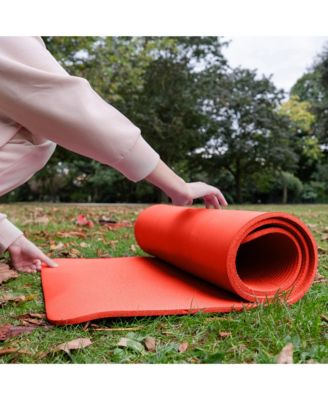 GoCloud 1" Extra Thick Exercise Mat w/Carrying Strap, Red