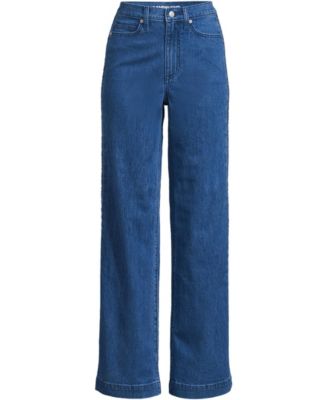 Women's Soft Denim High Rise Wide Leg Braided Jeans