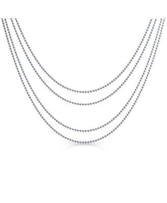 Set of 4 Stainless Steel Saturn Chain Necklaces in Multiple Lengths