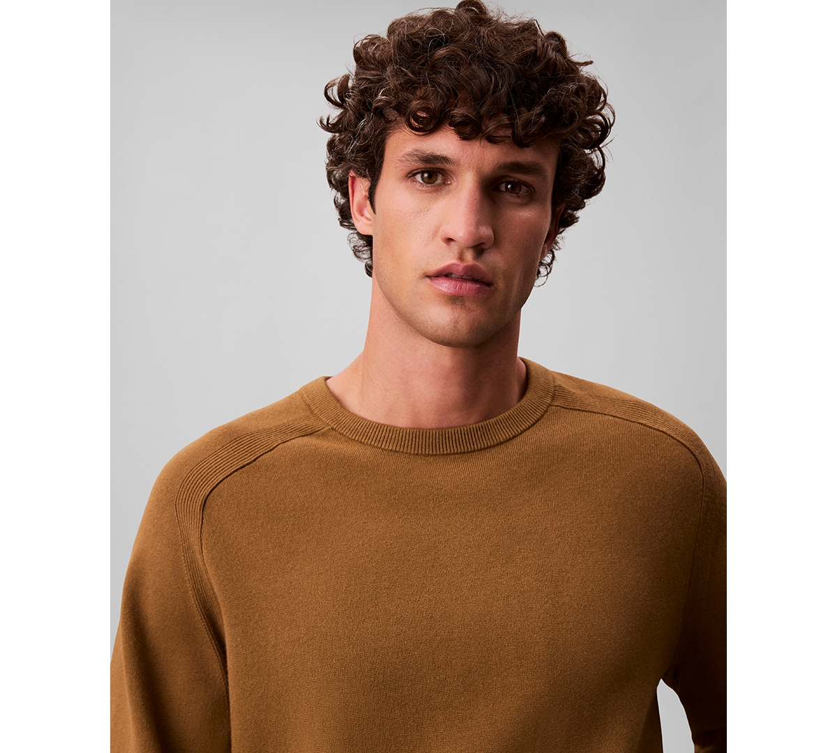 Calvin Klein Men's Tech Knit Crewneck Sweater In Brown