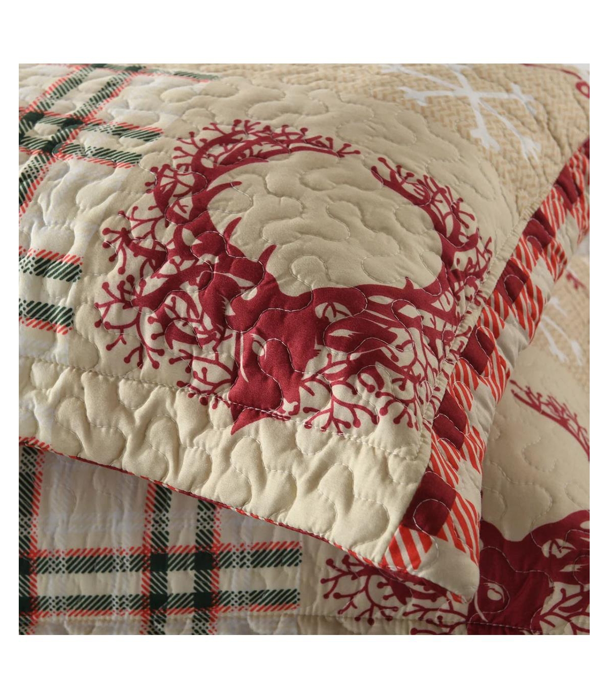 MarCielo 3 Piece Christmas Quilt Bedspread Set Rustic Cabin Lodge Quilt B010