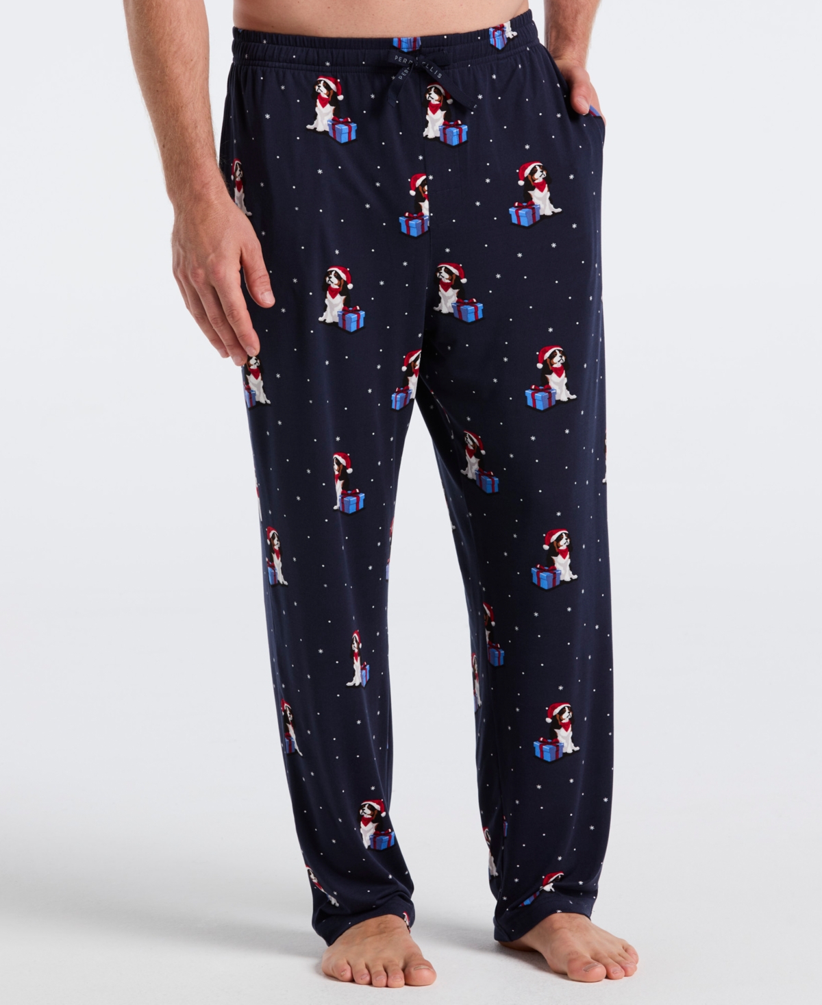 Perry Ellis Portfolio Men's Deluxe Touch Snow Day Print Pajama Pants