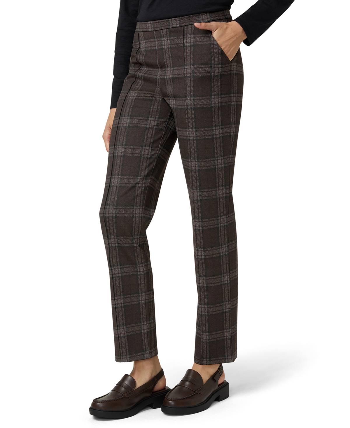Hue Women's Plaid Pattern Trouser Pants In Brown