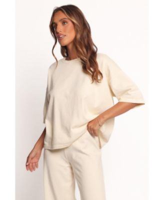 Women's Ash Knitted T-Shirt - White