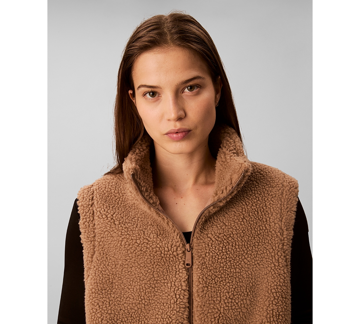 Calvin Klein Jeans Est.1978 Women's Mock Neck Vest In Brown