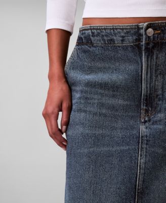 Women's Denim Maxi Carpenter Skirt