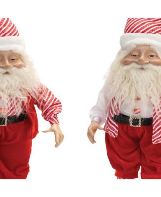 Set of 2 Elf Santa Figurines – Playful Holiday Decorations for Home and Garden