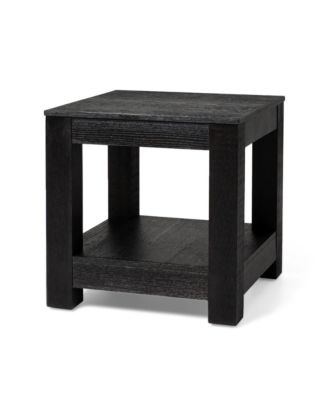 Paulo Wooden Coffee Table with Set of 2 Side Tables, Weathered Black