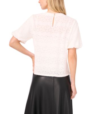 Women's Puff Sleeve Crewneck Top