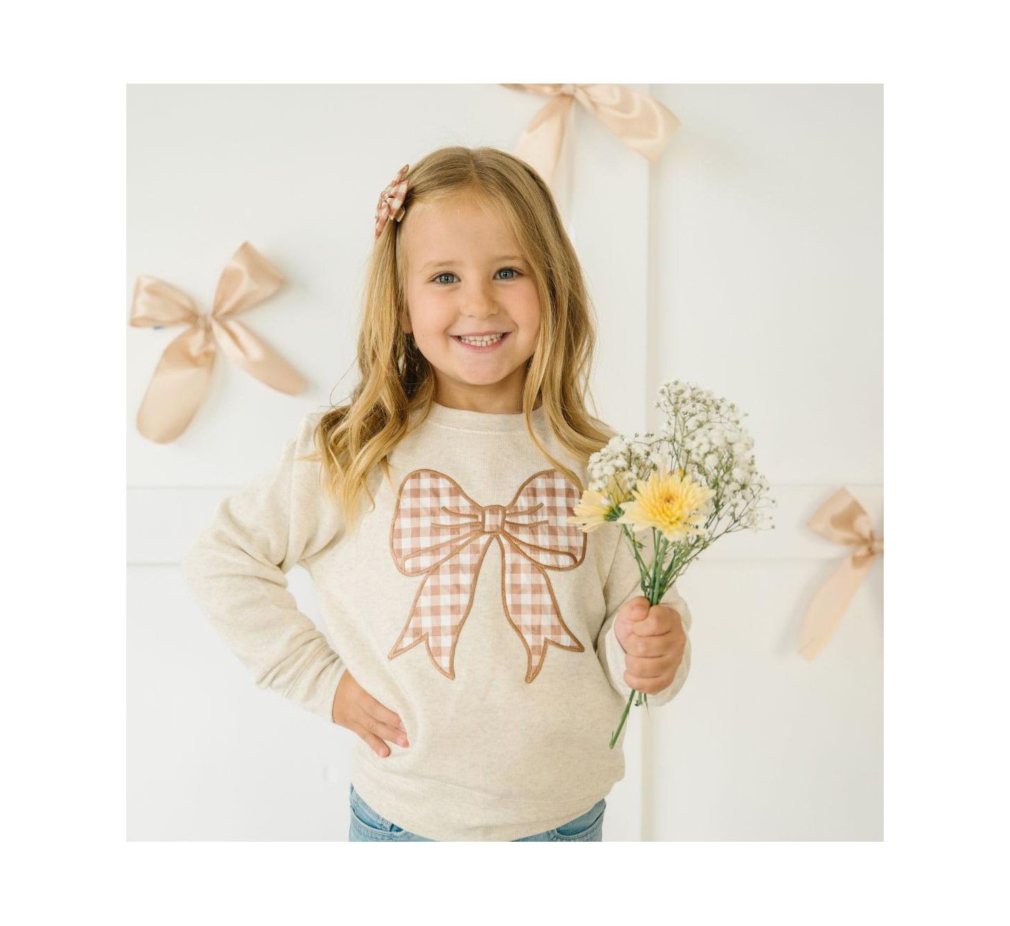 Аксессуары для волос Sweet Wink Gingham Printed Tulle Bow Clip Set для девочек, цвет: Разноцветный — фото 4