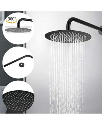 10" Matte Black Roud Rain Shower head and Handheld Shower Head Set