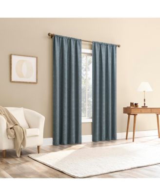 Belmont Floral Jacquard 100% Blackout Rod Pocket Curtain Panel