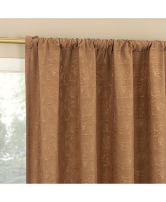 Belmont Floral Jacquard 100% Blackout Rod Pocket Curtain Panel