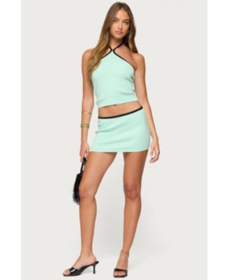 Womens Aureley Contrast Knit Mini Skirt
