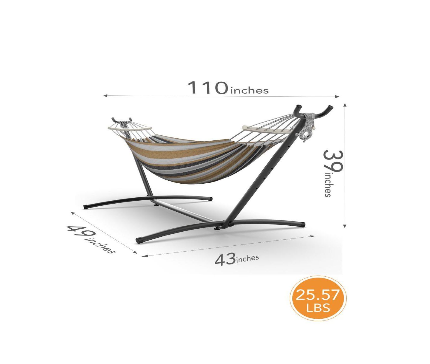 Детская игрушка Gyroor Heavy-Duty Steel Stand Double Hammock: Portable, Easy Assembly, 600lbs Capacity – Fit for Indoor/Yard/Camping/Outdoor — фото 4