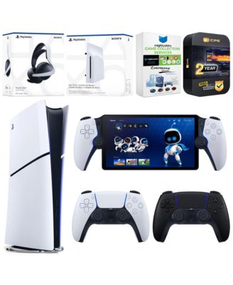 PlayStation 5 Slim Digital Console Bundle with Disc Drive, Extra Controller, Pulse Elite Headset, PlayStation Portal