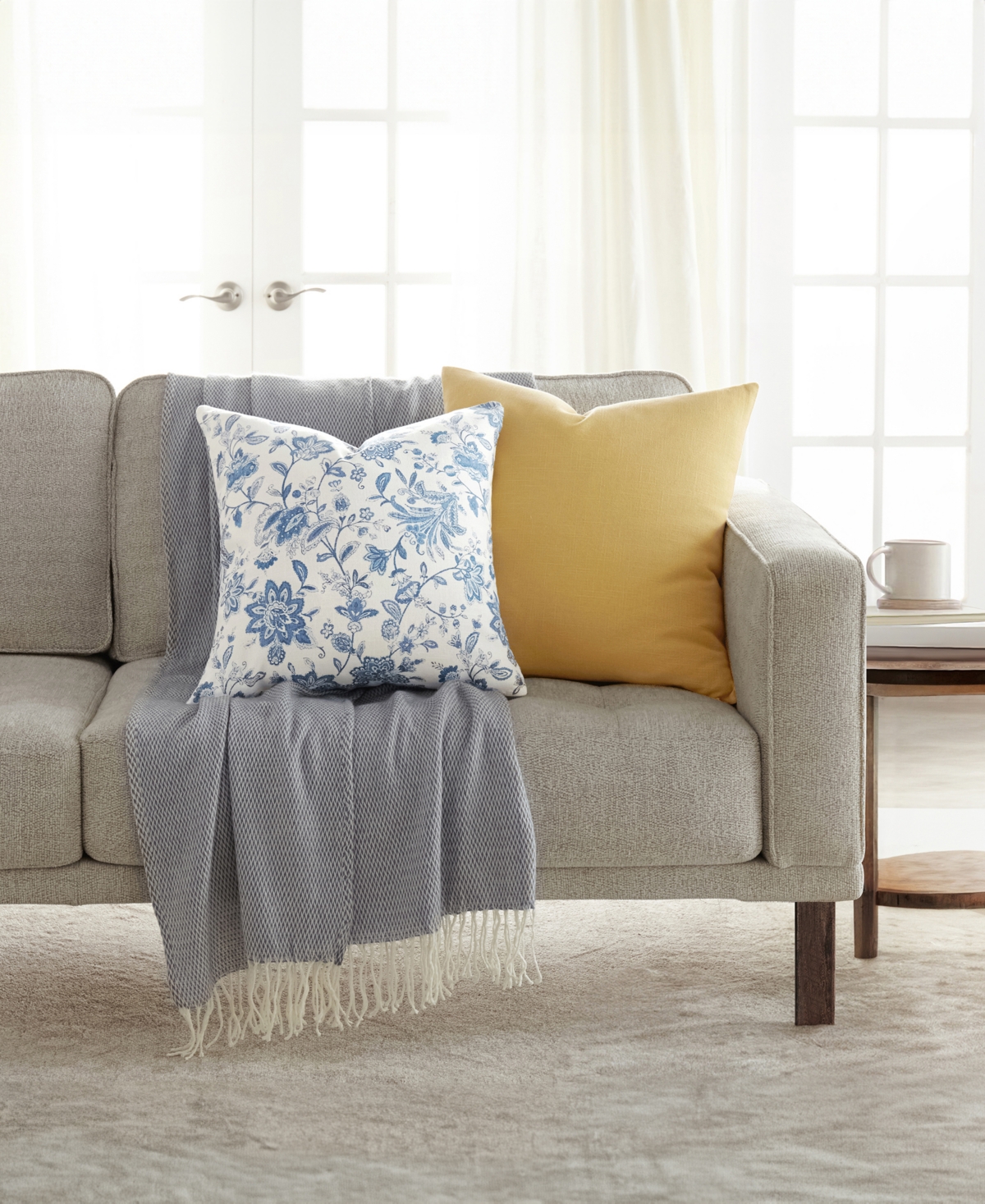 Ienjoy Home Cotton Slub 2-pack Decor Pillows, 20" X 20" In Yellow