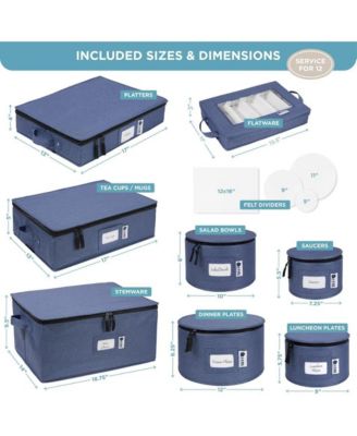 Hard Shell 8-Piece Set Moving Boxes for Dinnerware Service for 12 China Storage Containers