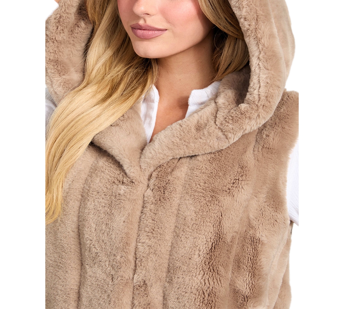 Guess Women's Sophy Faux-Fur Hooded Vest