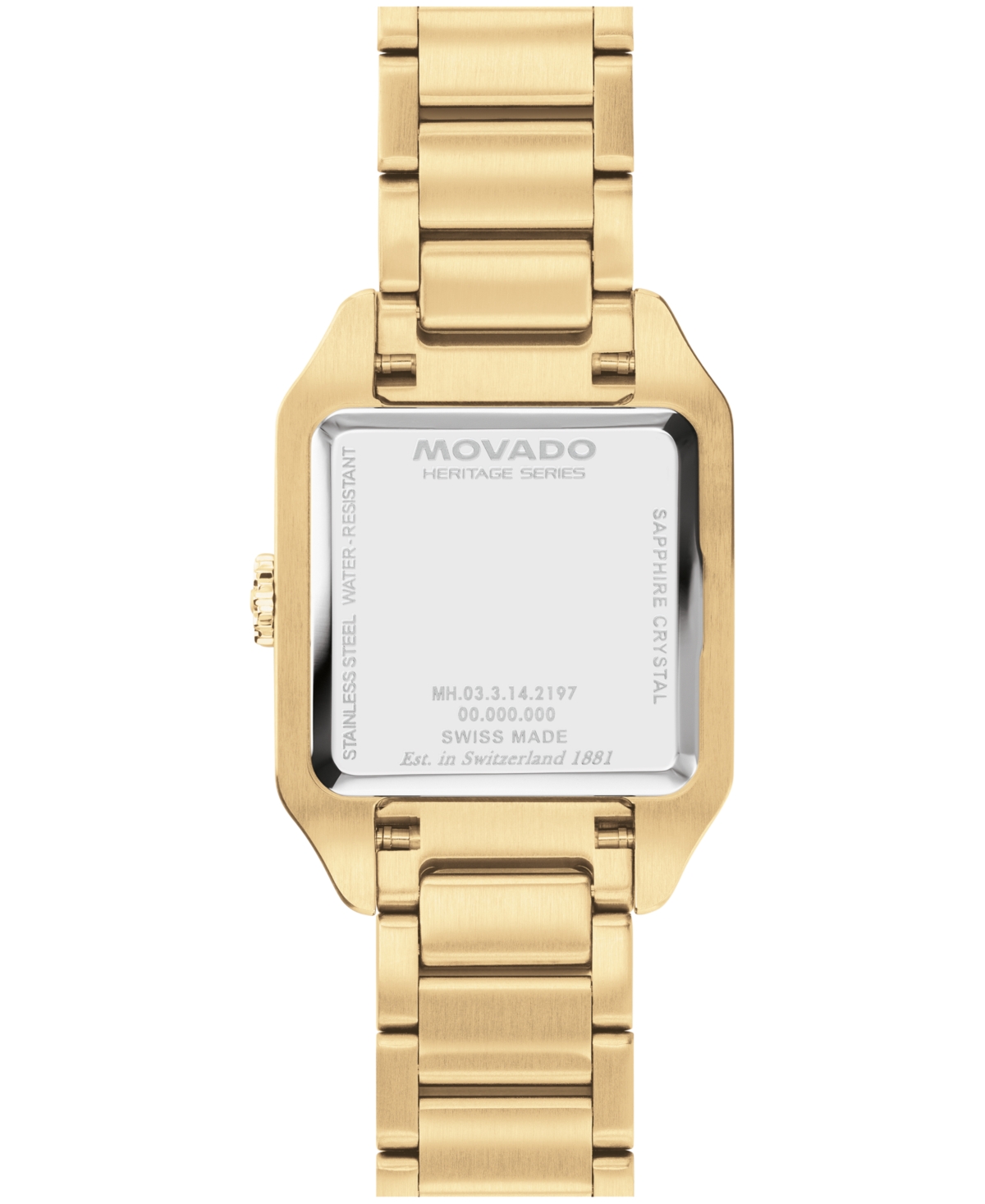 Movado Women's 1917 Lab Grown Diamond Swiss Quartz Gold Stainless Steel Watch, 25 x 34.1mm