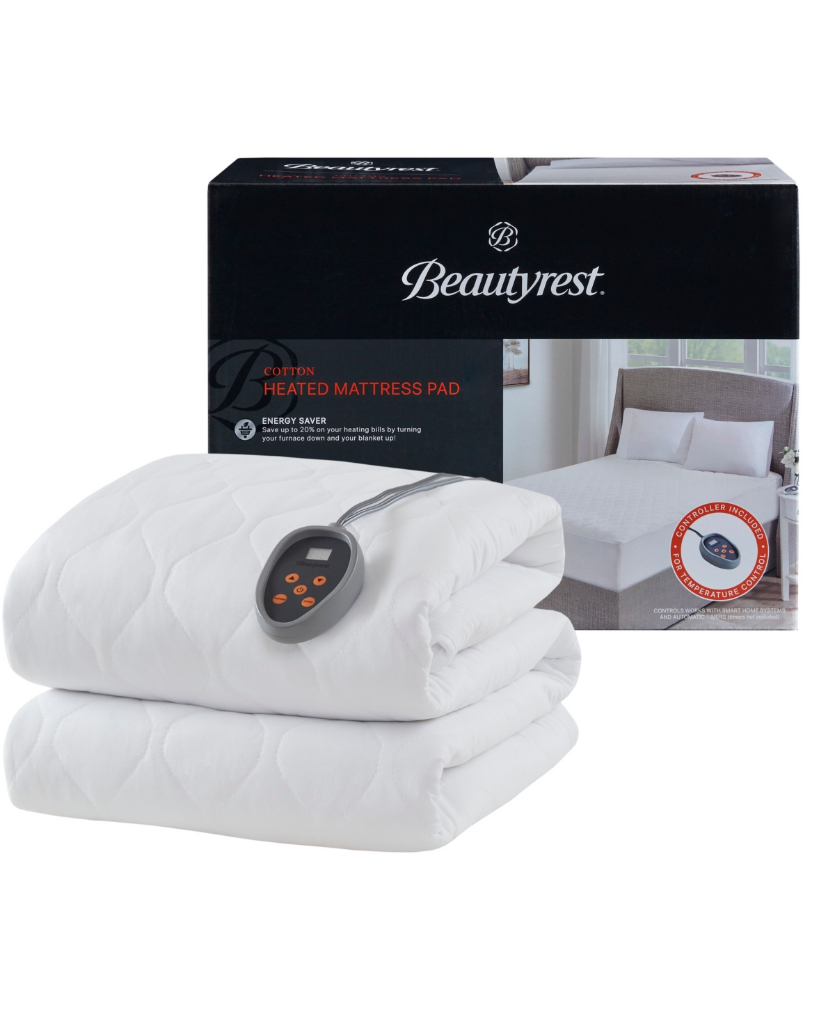 Beautyrest Deep Pocket Electric Cotton Top Mattress Pad