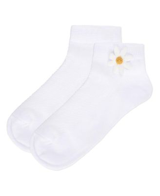 Little Girls Welt Applique Anklet Socks