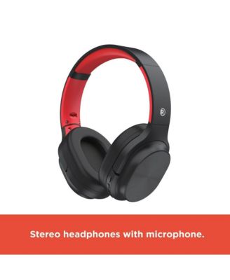 Wireless Bluetooth 5.3 Headphones 15 Hour Playtime, Adjustable Height, 3304394 Black & Red