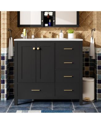 Bathroom Vanity Ceramic Sink - Black