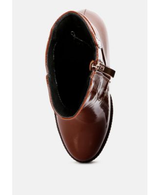 Womens High Key Collared High Heel Ankle Boot