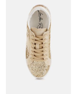 Womens Shinding Glitter Star Chunky Sneakers