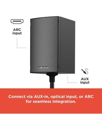 240W Sound System with ARC and AUX Input 1 Soundbar and 2 Subwoofers With Tripod Stands and FM Radio 4001976