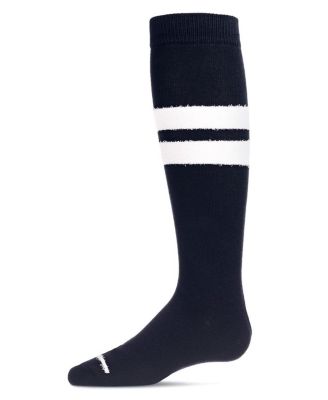 Little Girls Fuzzy Stripe Cotton Blend Knee High Socks