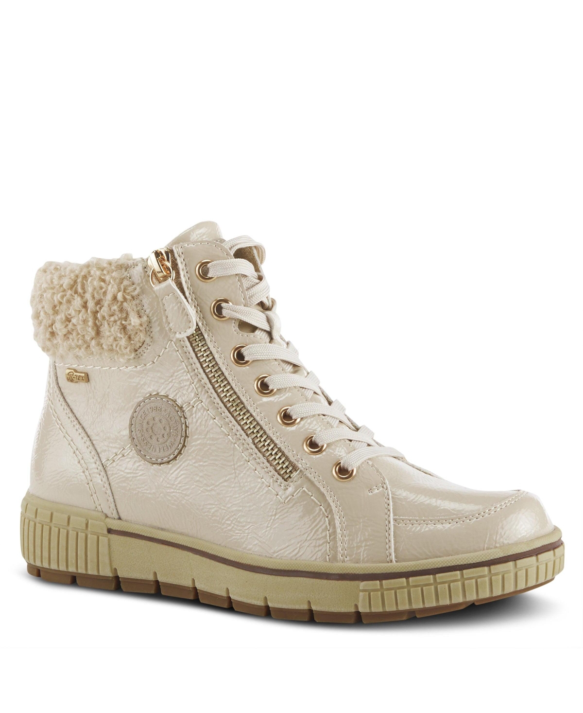 Spring Step Alps Water Resistant Boots with Sherpa Lining and Lace-Up Detail