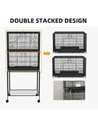 Double Stackable Bird Cage on Wheels w/ Sd for Canaries