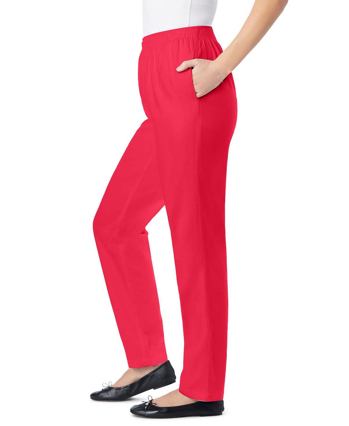 Woman Within Women's Within Straight-Leg All-Cotton Denim Pull-On 7-Day Elastic-Waist Jeans view 2 — MAYCSS fashion products