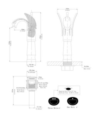 12*12*5 Swan Single Hole Single Handle Bathroom Vessel Sink Faucet With Pop Up Drain