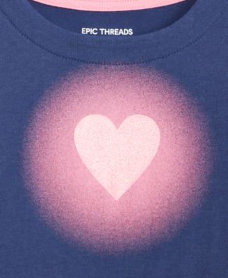 Girls' Toddler 2T-4T Glow Heart Peplum Top, Macy's Exclusive