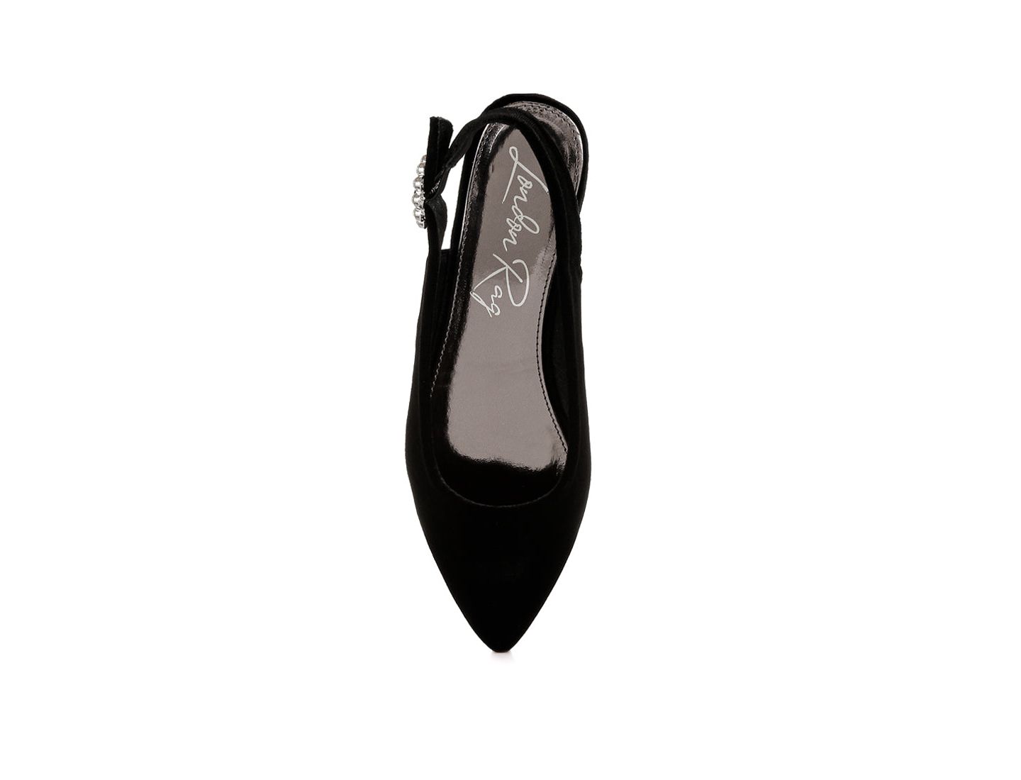 Женские сандалии London Rag Dolan Velvet Slingback Flats, цвет: Чёрный бархатный — фото 6