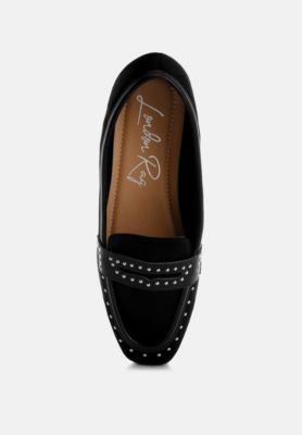 Womens Lumina Penny Strap Studded Loafers