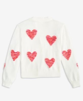 Girls' 5-20 Textured Heart Long-Sleeve Cardigan, Macy's Exclusive