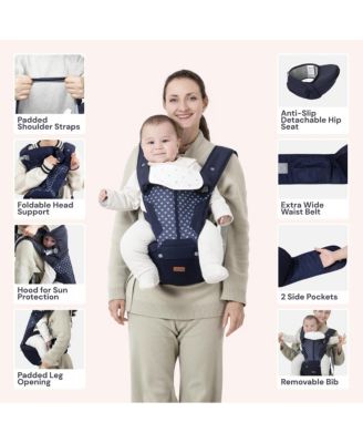 Kids Carrier 6-in-1 Carrier with Hip Seat, Comfy & Adjustable, Navy Hearts