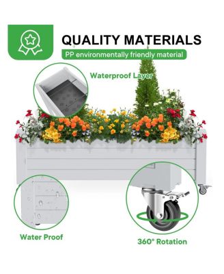 - Elevated Resin Garden Bed w/ Smart Drain & 21Gal - UV-Proof Ergo Design Indoor/Outdoor