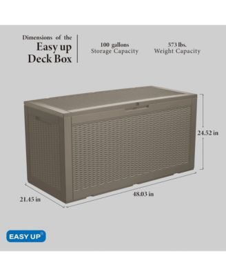 - 100 Gallon Water Resistant Resin Lockable Deck Box