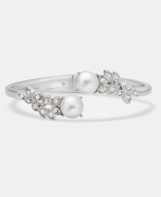 Crystal & Imitation Pearl Bypass Bangle Bracelet, Macy's Exclusive