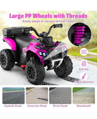 6V Kids Ride On ATV w/ Music & Spray Function USB Port Storage Box Toy Car