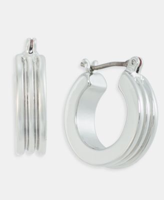 On 34th - Small Textured Hoop Earrings, 0.78"
