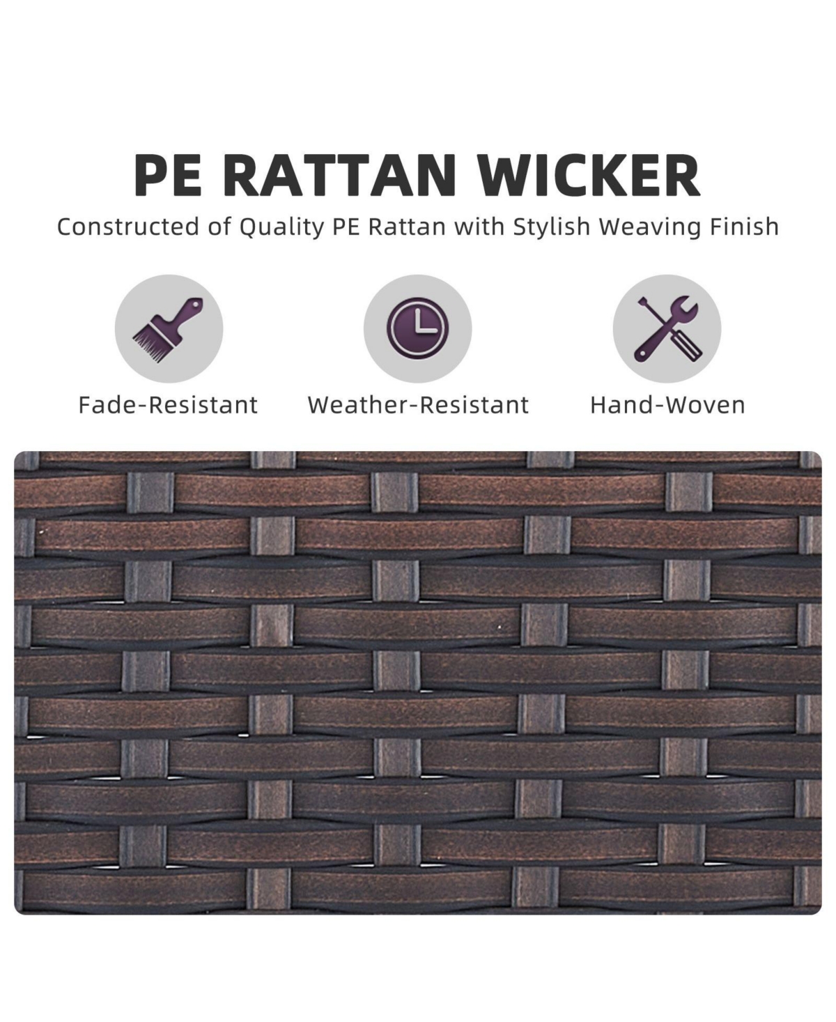 Gymojoy CubeEdge 2-Piece Wicker Outdoor Ottoman Patio Rattan Footrest Seat Steel Frame Foostool with Removable Olefin Cushions